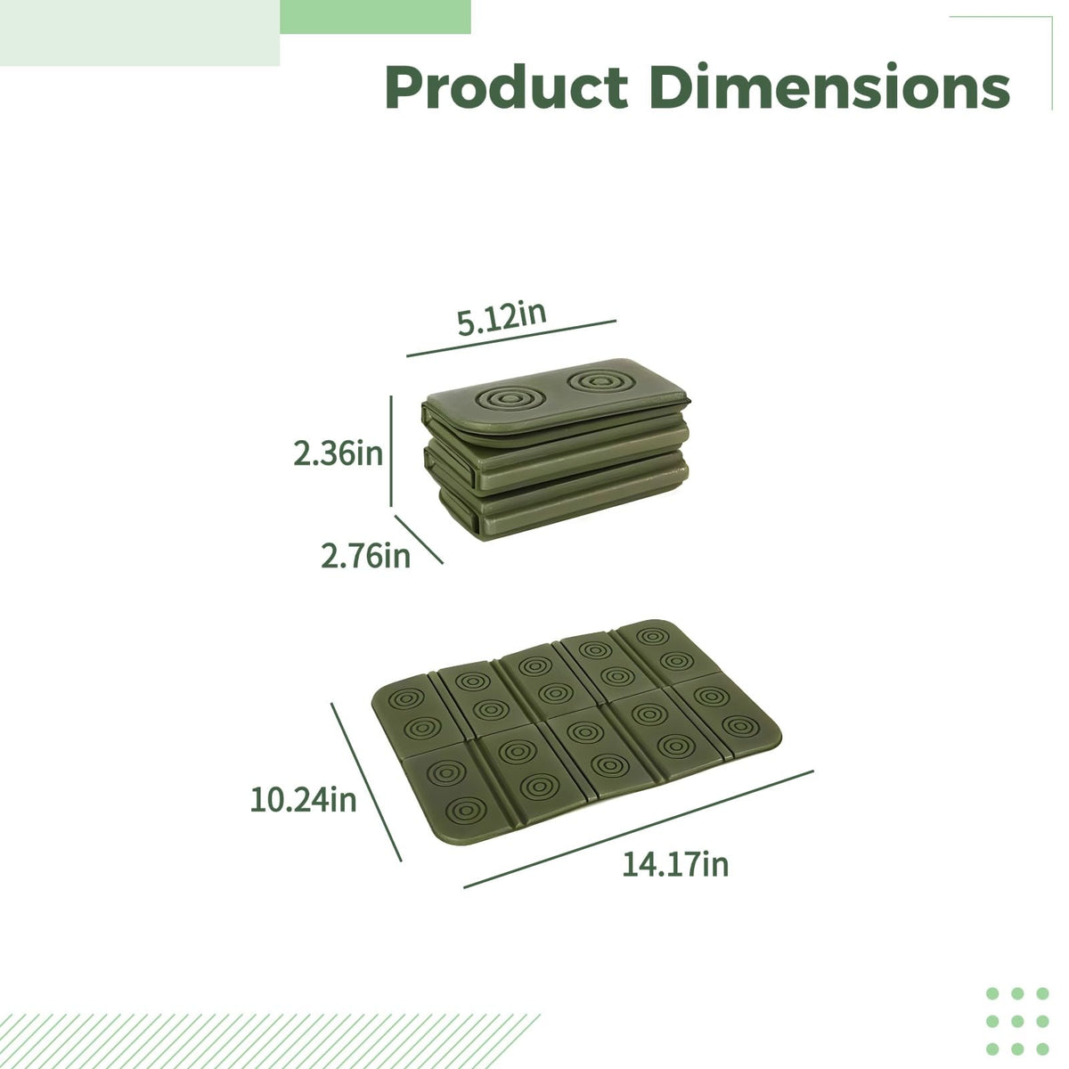 2 Pcs Folding Waterproof Foam Camping Mat Seat Cushion I317