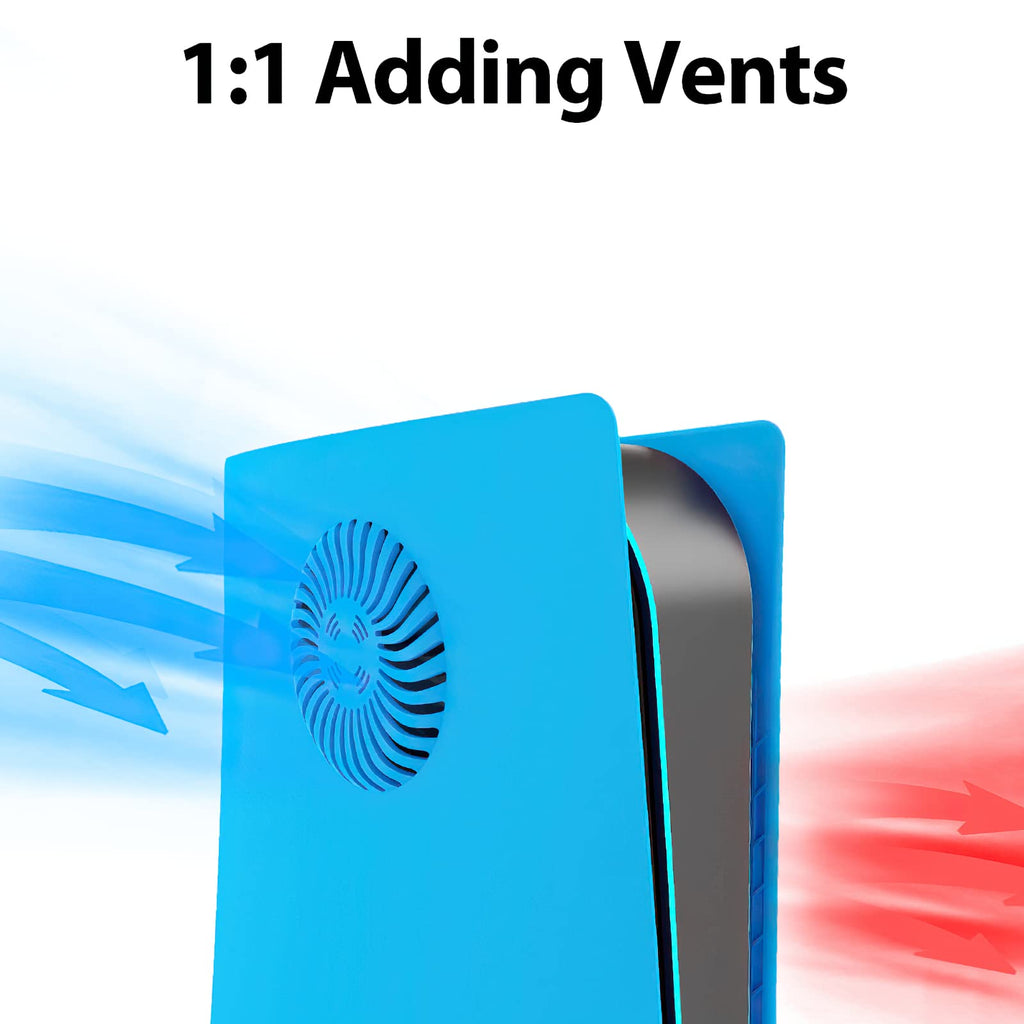 Face Plate Cover Shell with Cooling Vents for PS5 Disc Edition Console (Starlight Blue) B33246