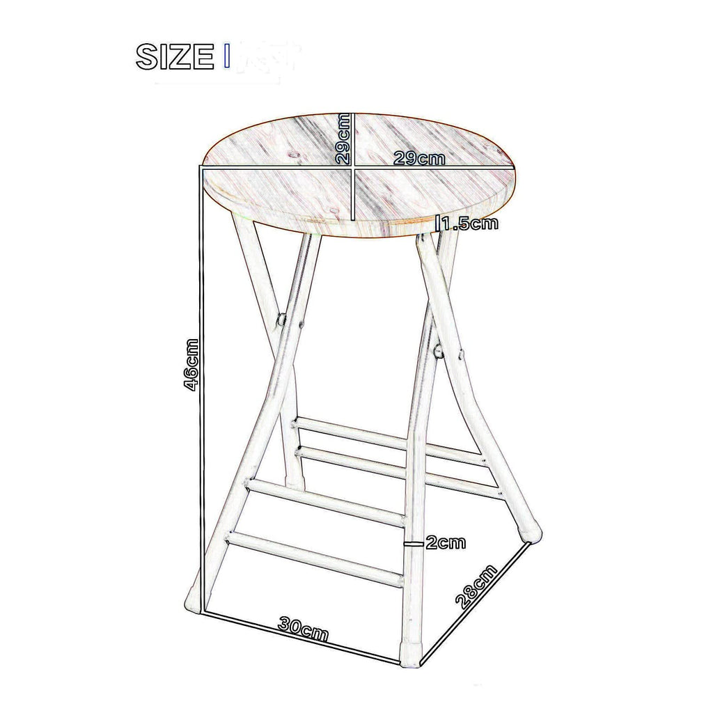 Folding Stool Round Wooden Board Q42283