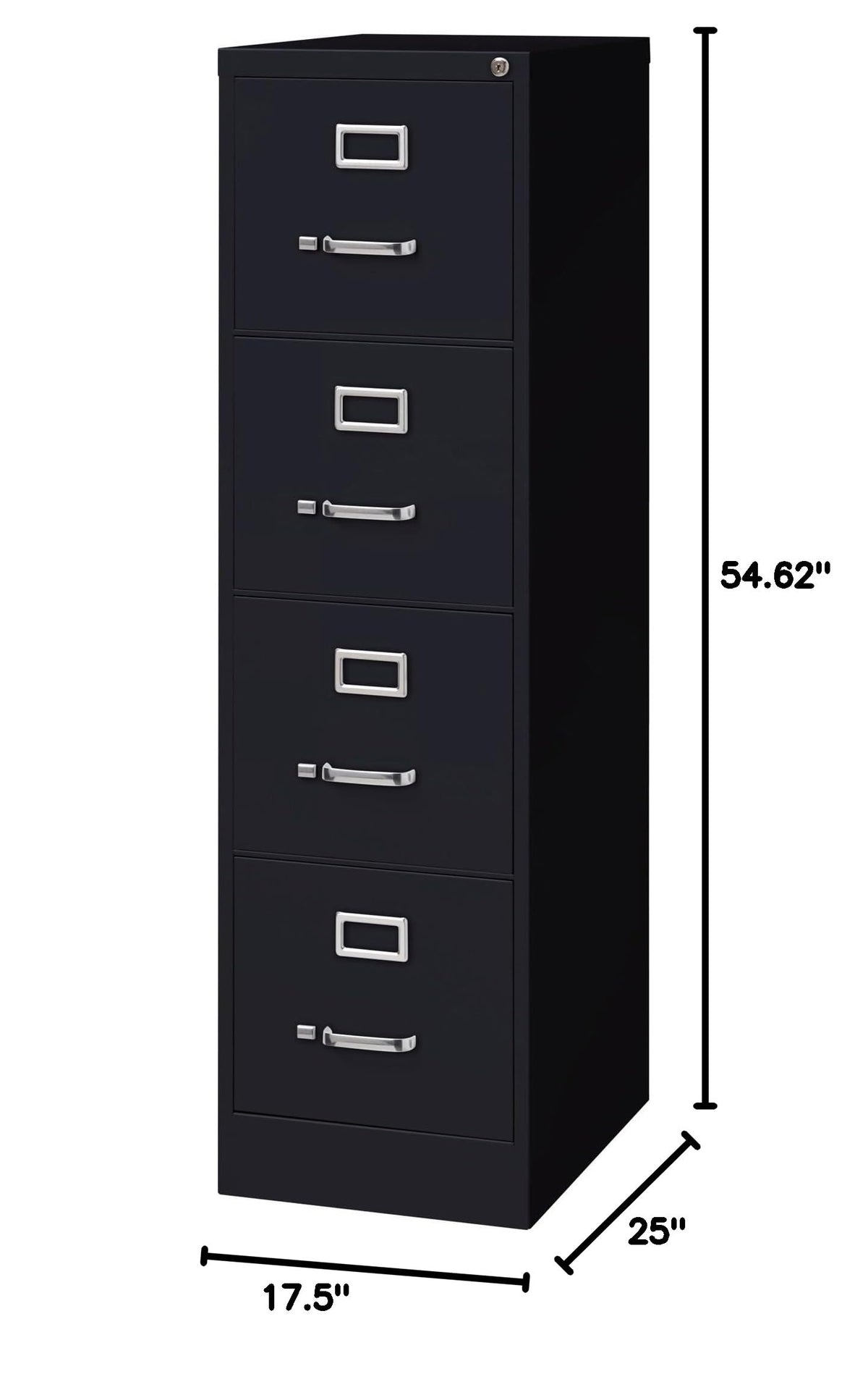 4 Drawer Vertical File Black X18702