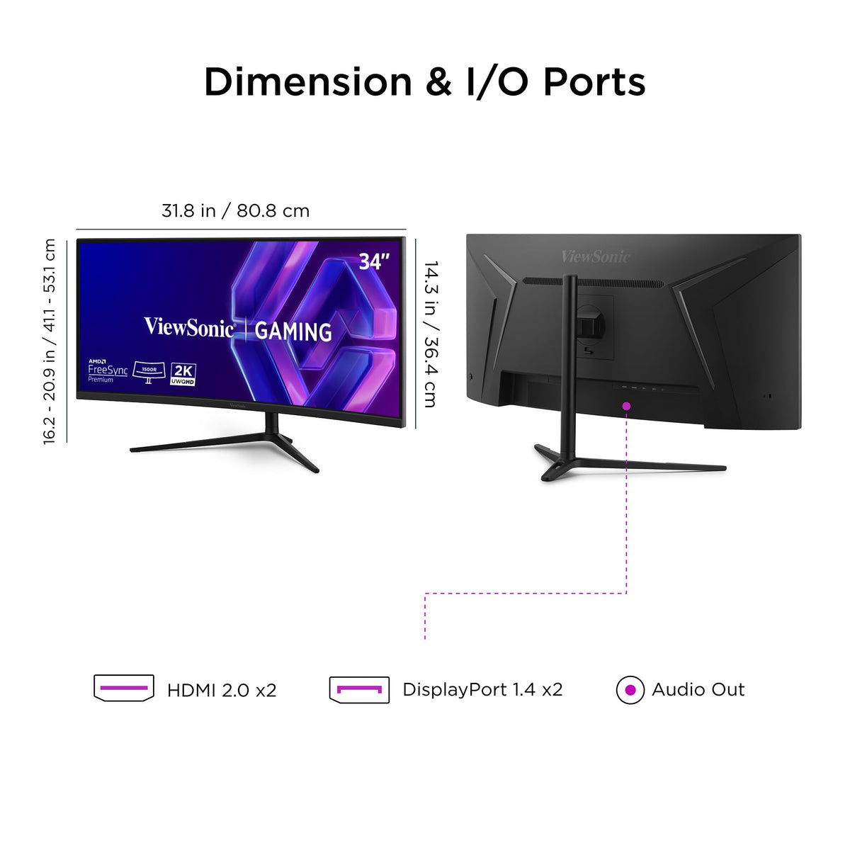 34 Inch 1440p Ultrawide Curved Gaming Monitor S787244