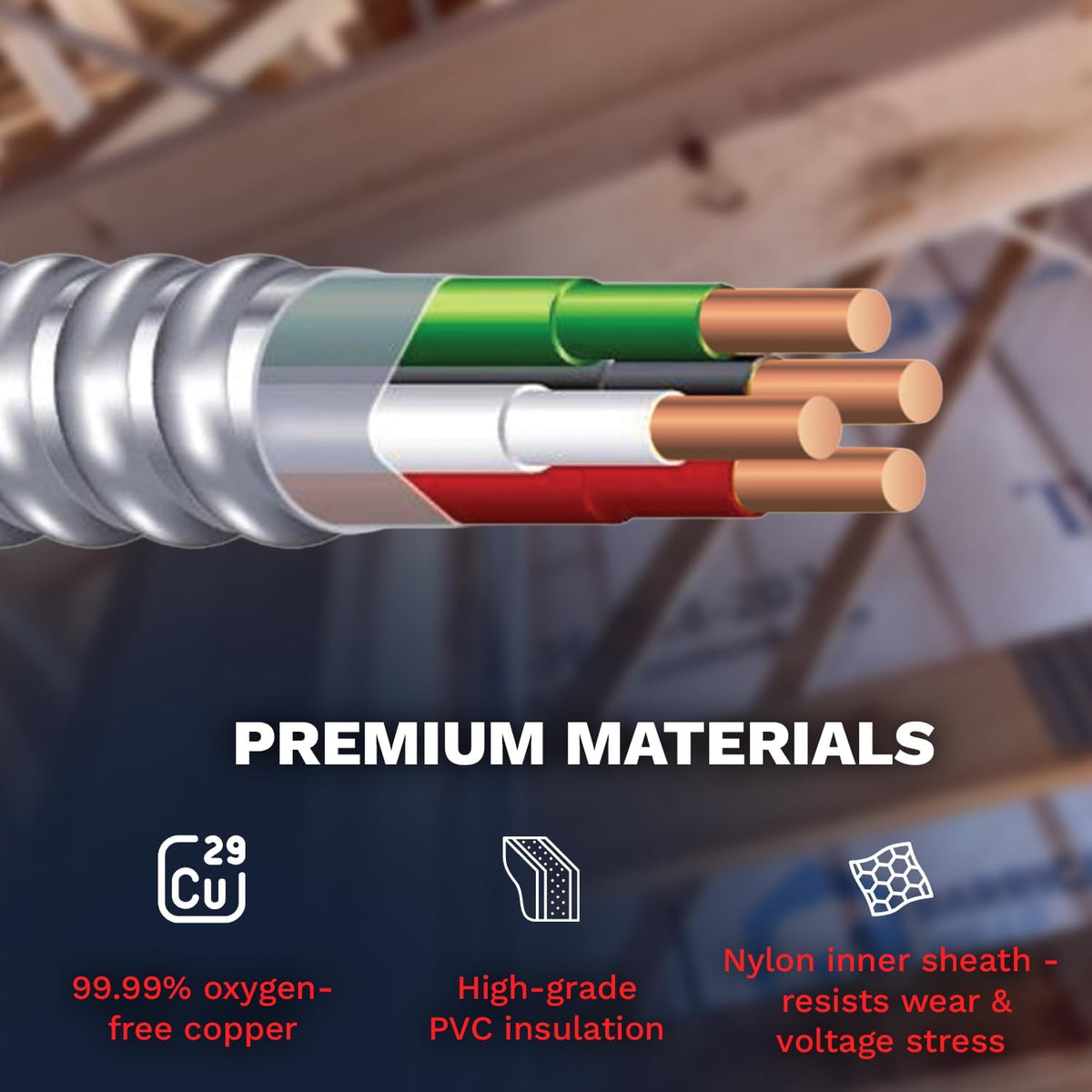 10/3 Metal Clad Aluminum Armor Cable 100 Ft D7941