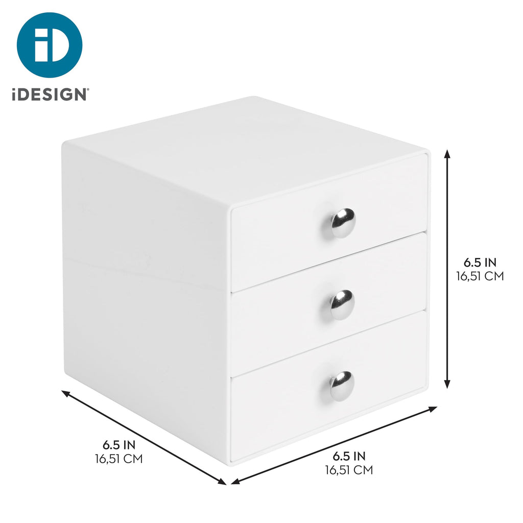 3-Drawer Plastic Vanity Organizer Set White U128525