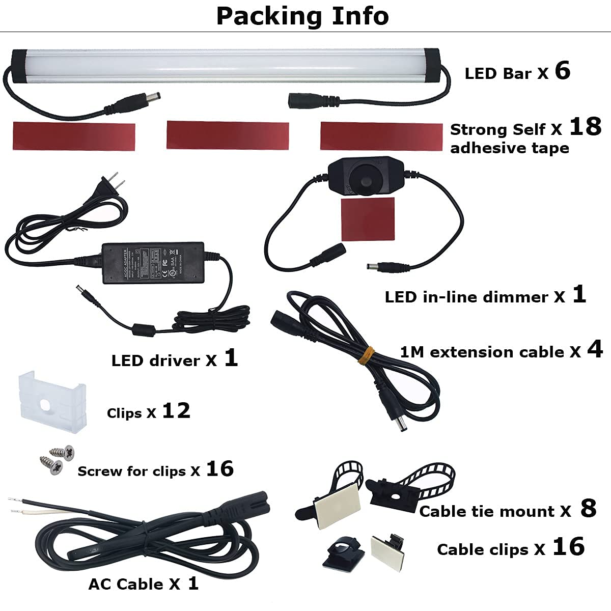 Under Cabinet LED Lighting Kit, 6 PCS 12 Inches Light Bars, Daylight White R49147