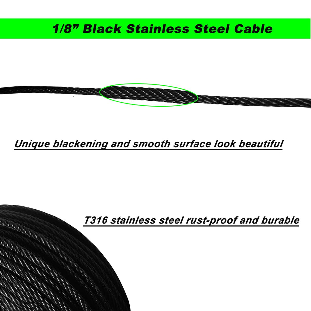 Black T316 Stainless Steel Wire Rope T220893