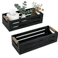 2 Pack Wooden Bathroom Storage Crates with Rope Handles M590425