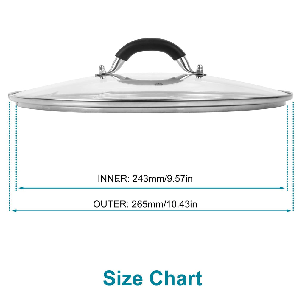 10.25 Inch Tempered Glass Lid with Steam Vent N3647
