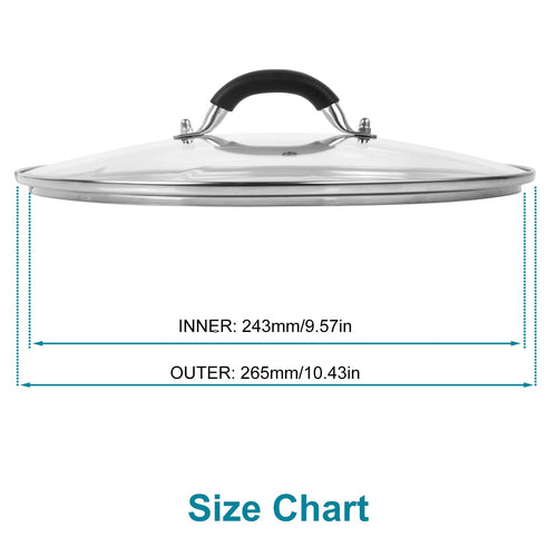 10.25 Inch Tempered Glass Lid with Steam Vent N3647