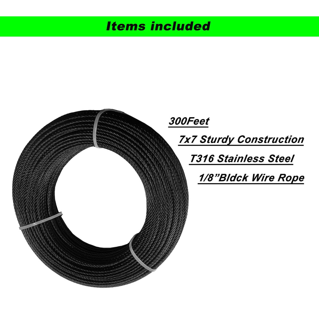 Black T316 Stainless Steel Wire Rope T220893