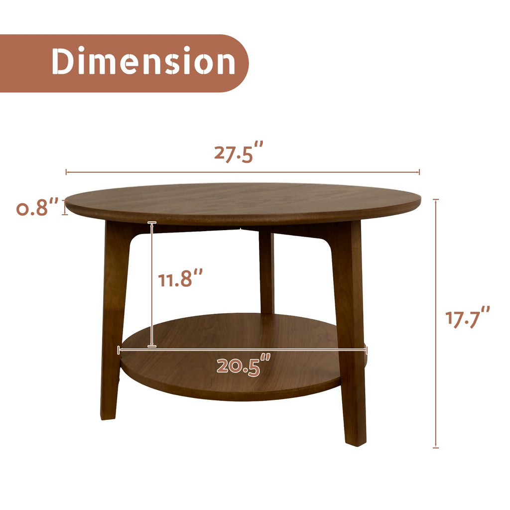 2-Tier Round Wood Coffee Table D6557
