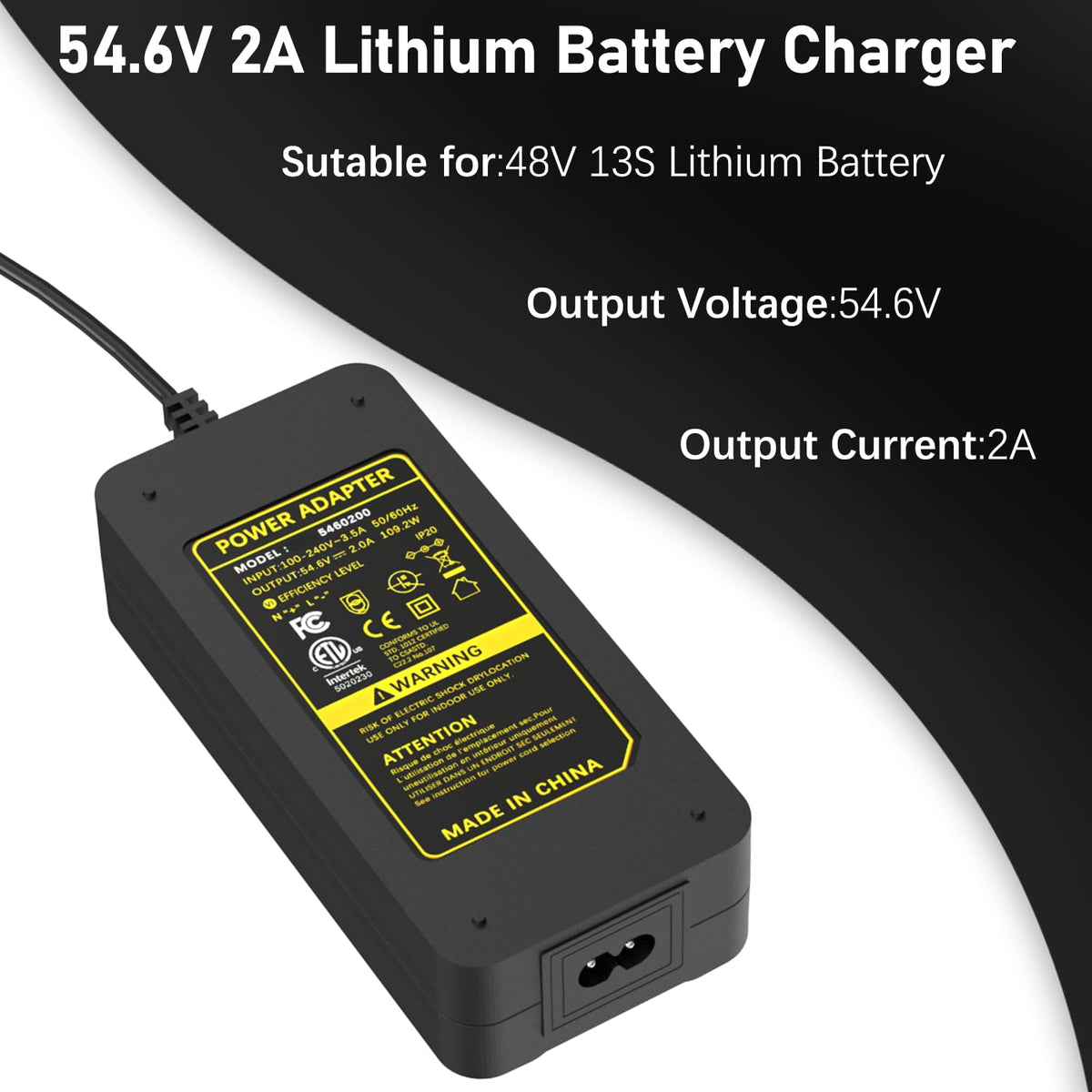 54.6V 2A Electric Bike & Scooter Charger J82641