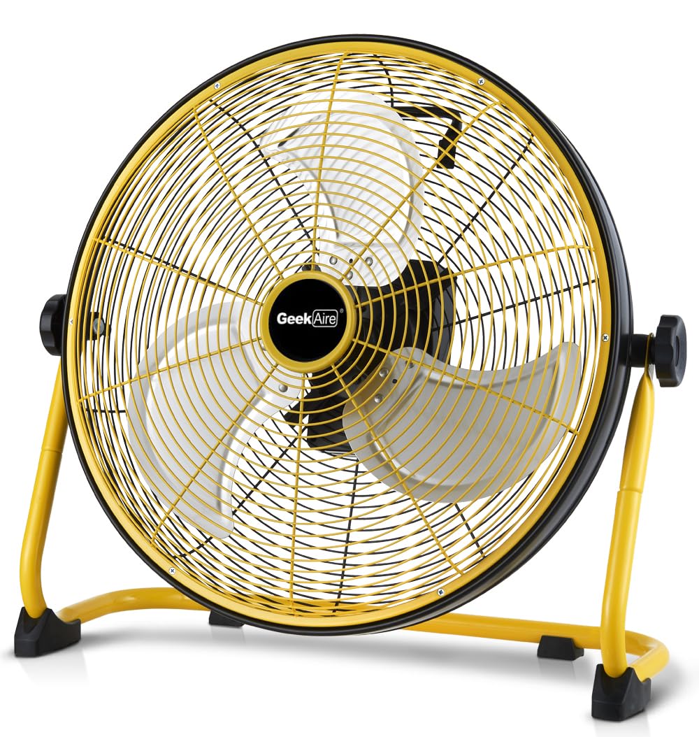 16" Portable Battery Operated Metal Floor Fan V527