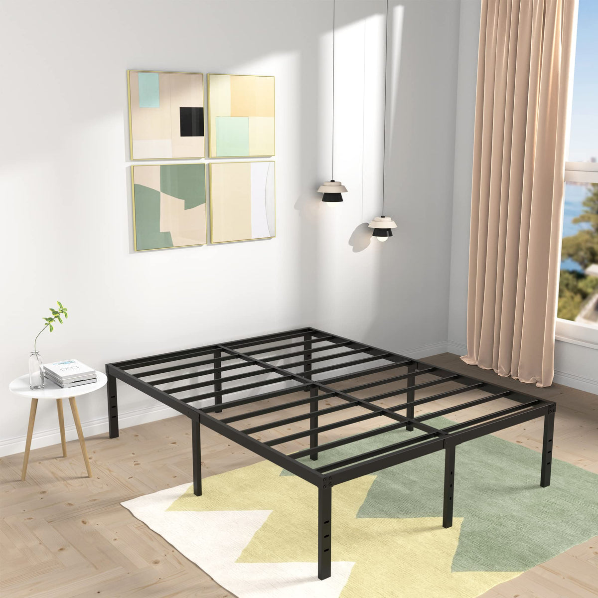 18 Inch High Queen Size Bed Frame with Storage A728018
