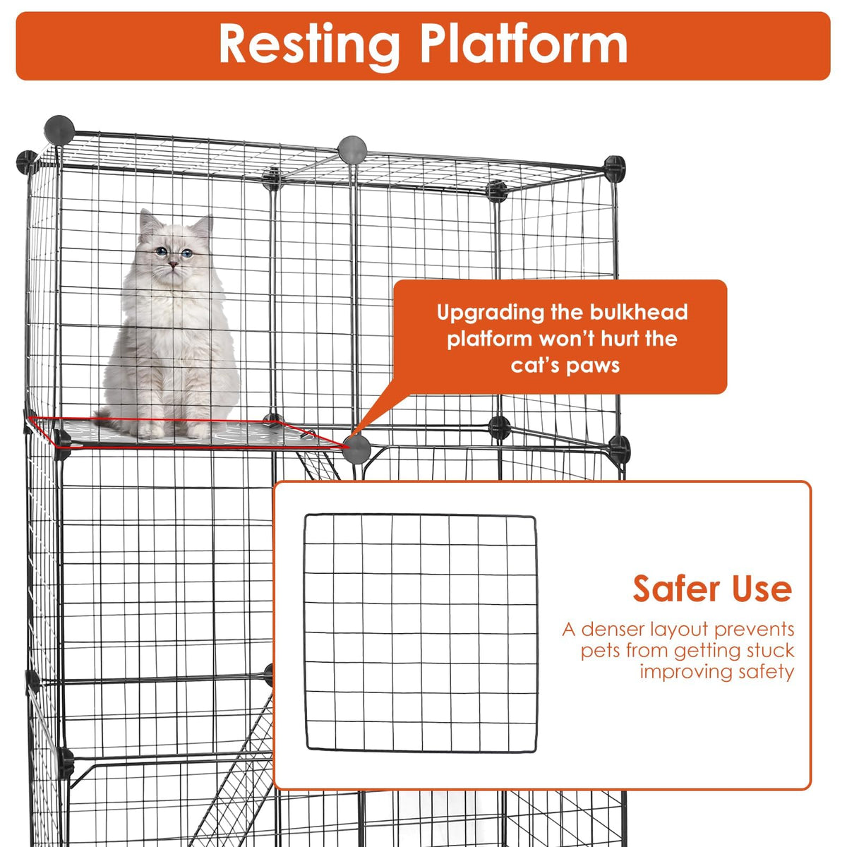 3-Tier Cat Cage with 3 Doors 2 Ramp Ladders R319