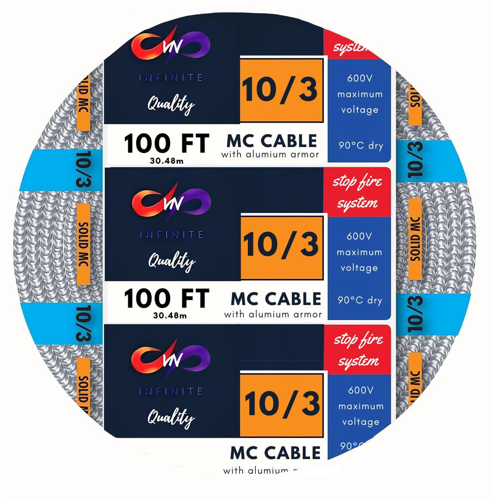 10/3 Metal Clad Aluminum Armor Cable 100 Ft D7941