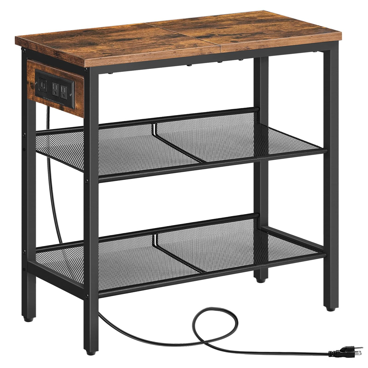 3-Tier Narrow End Table with Charging Station C161075