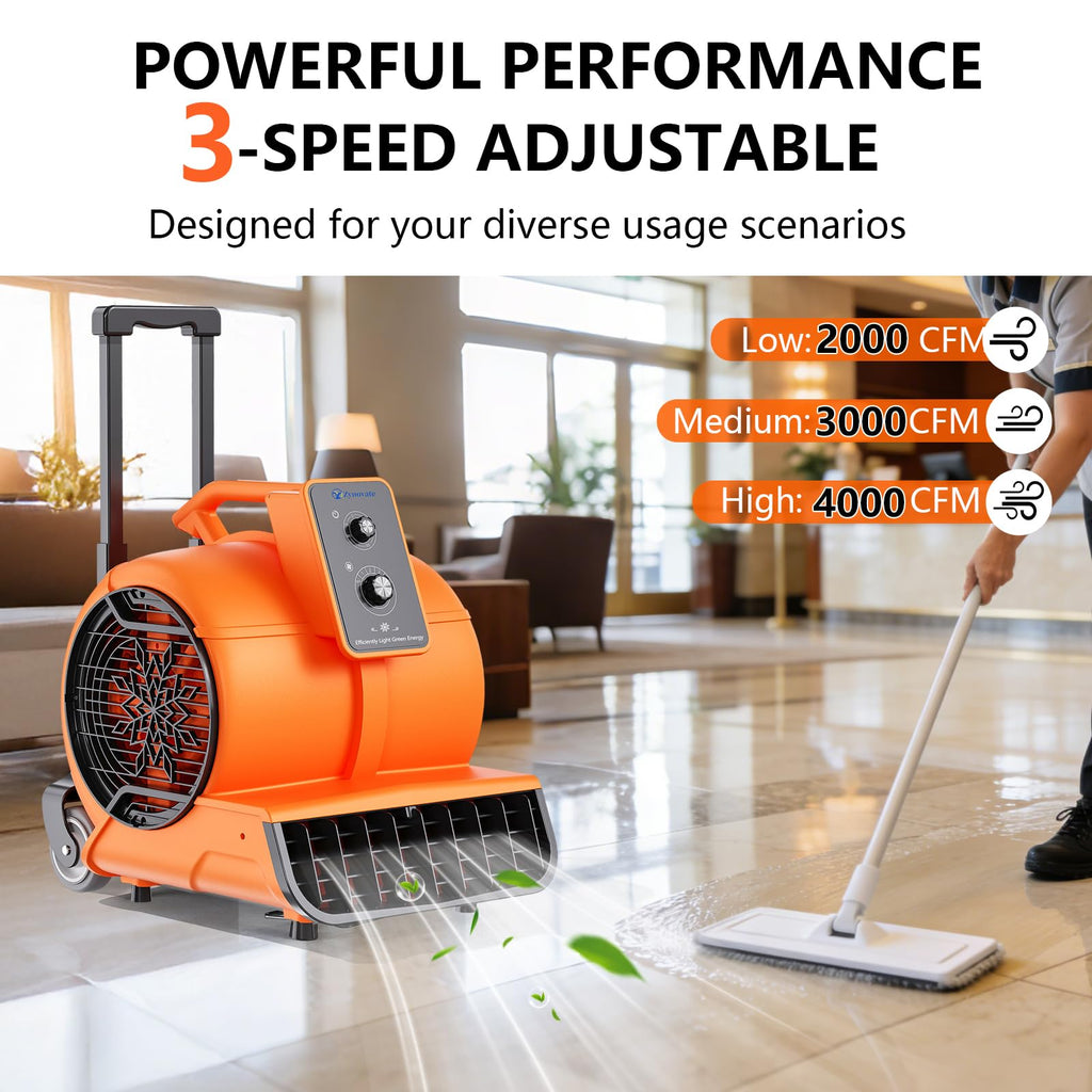 1 HP 4000 CFM Portable Air Mover Z1665