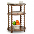 3-Tier Oval Side Table with Solid Wood Spindle Legs G81604
