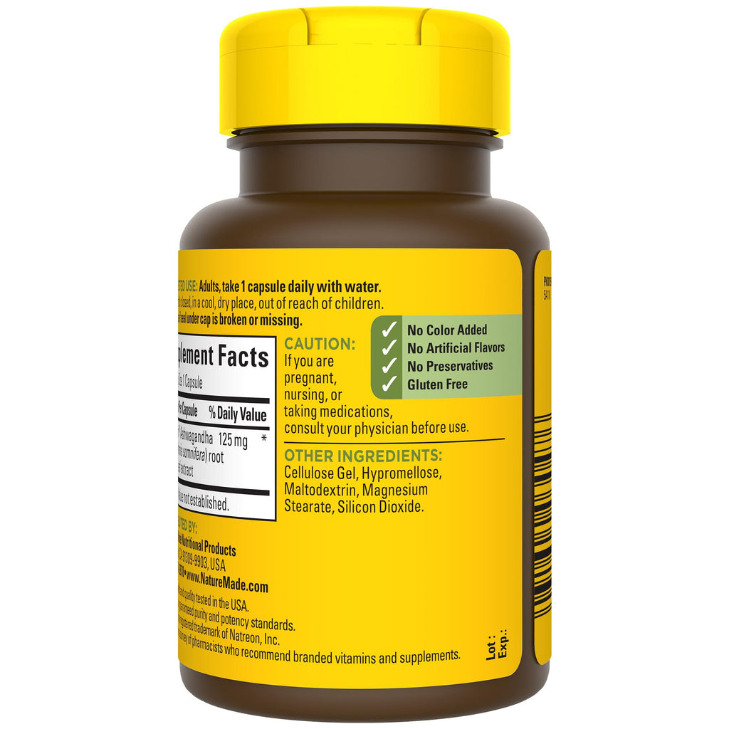 Ashwagandha Capsules 125mg 60 Capsules V463