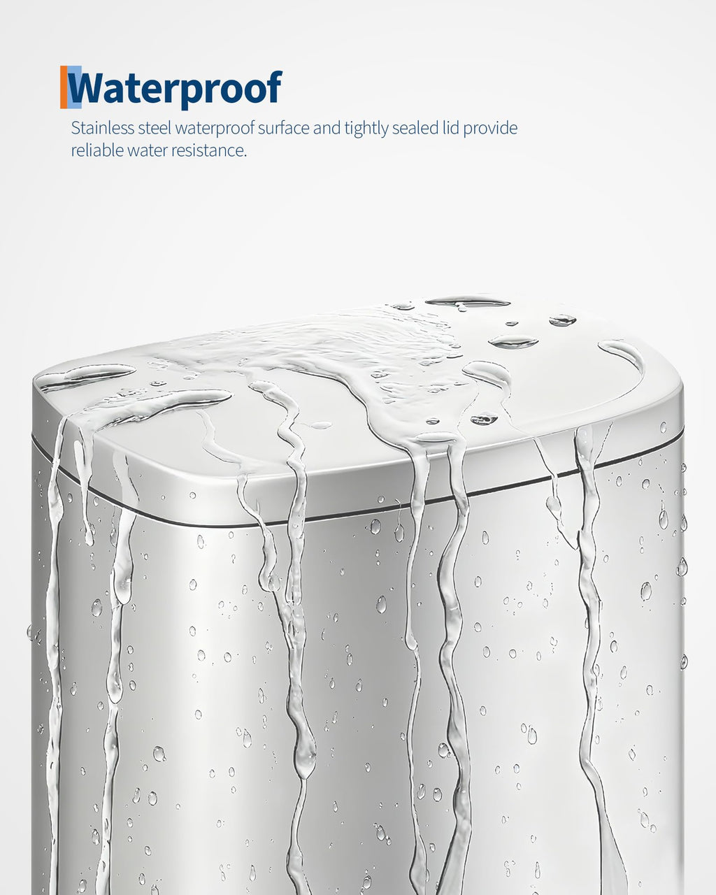 Stainless Steel 13 Gal Step-On Trash Can with Soft Close Lid O170316