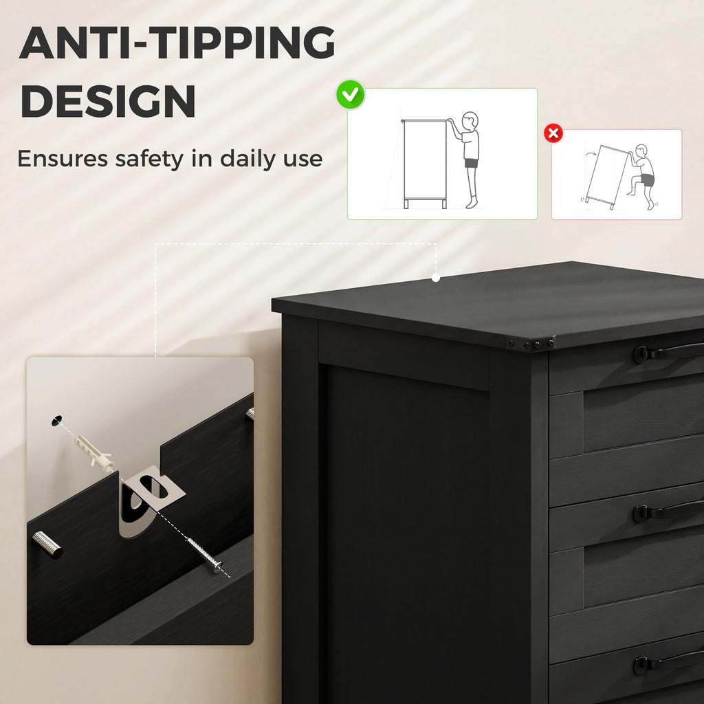 3 Drawer Black File Cabinet B879699