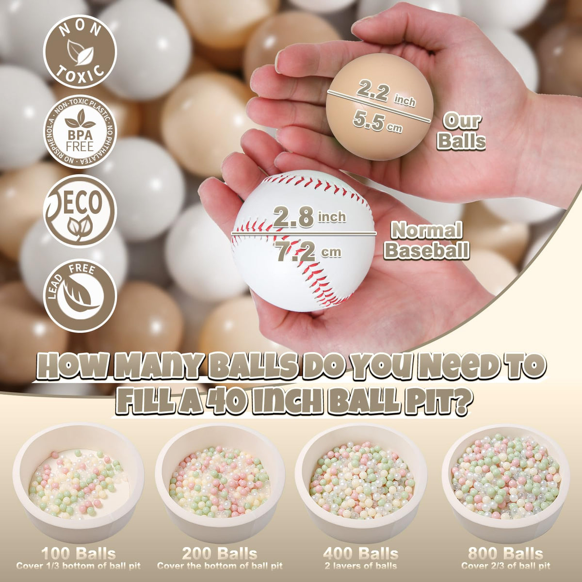 100pcs 2.15inch BPA Free Crush Proof Plastic Balls I8870