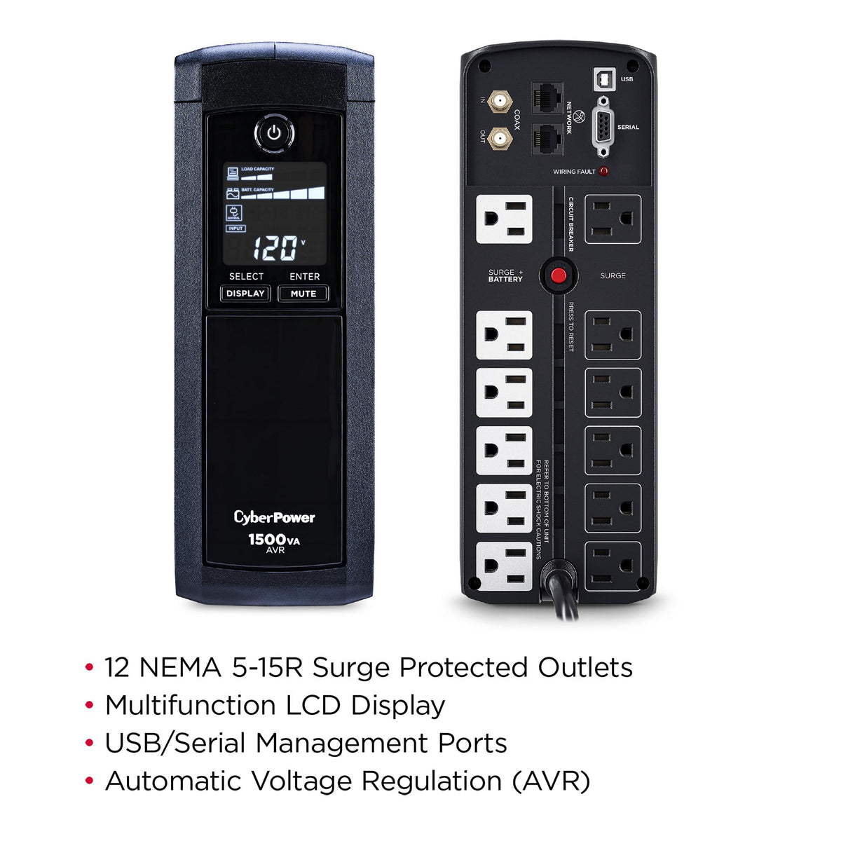 1500VA LCD UPS Battery Backup F5894