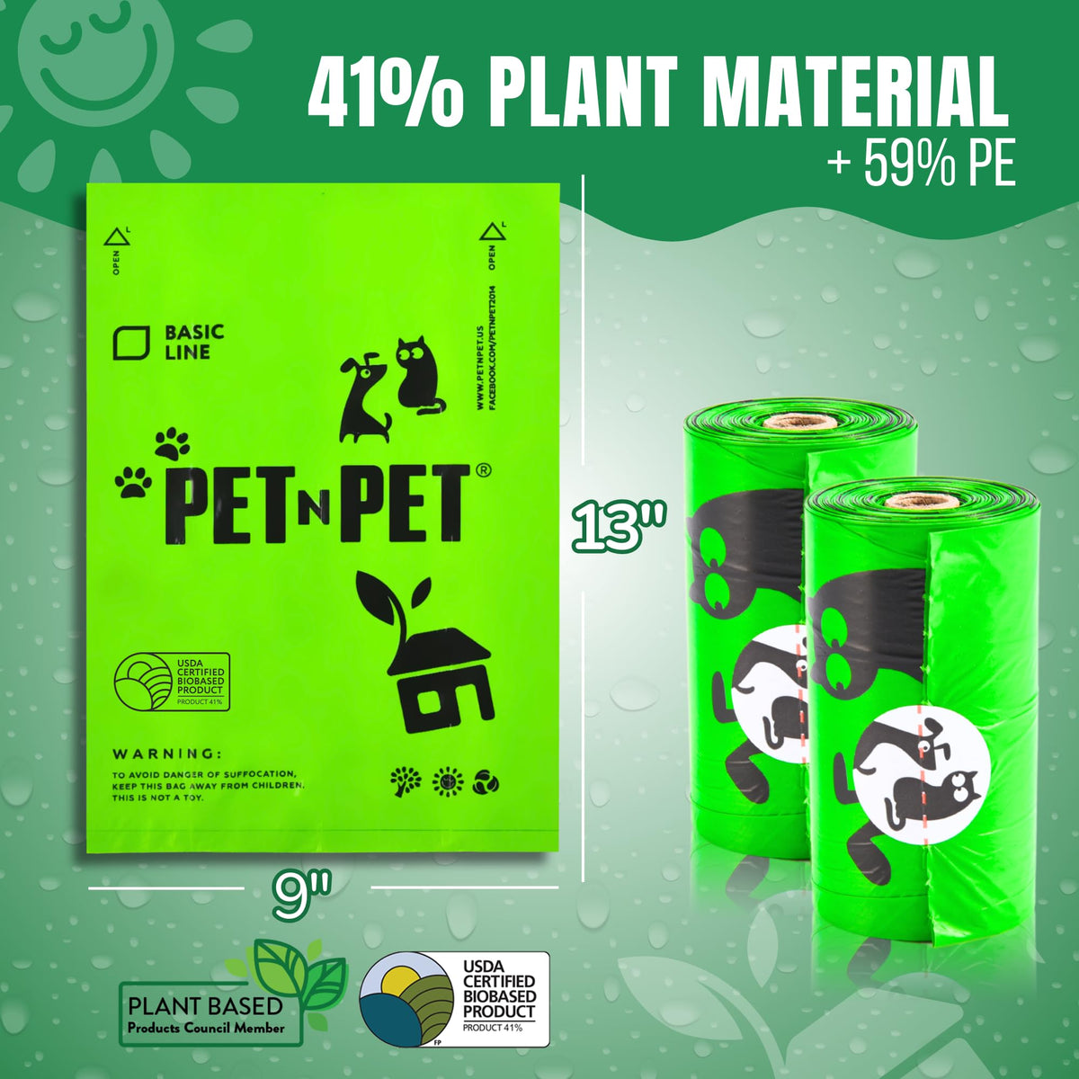540 Count Plant Based Unscented Dog Poop Bags I390