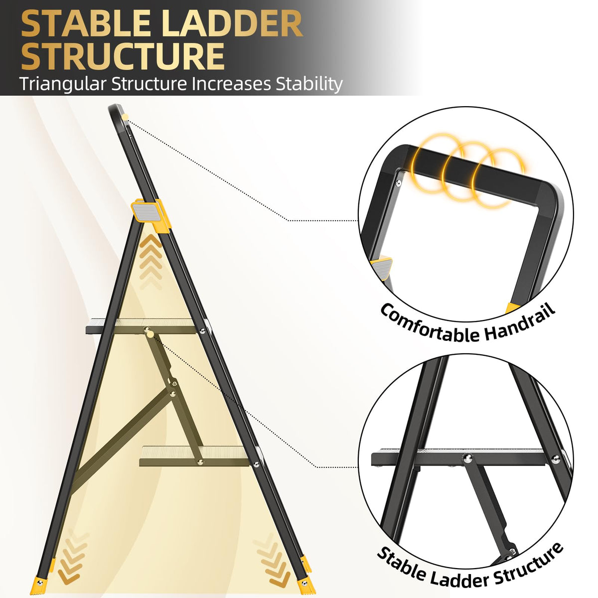 2 Step Ladder Lightweight Aluminum Folding Step Stool M3476