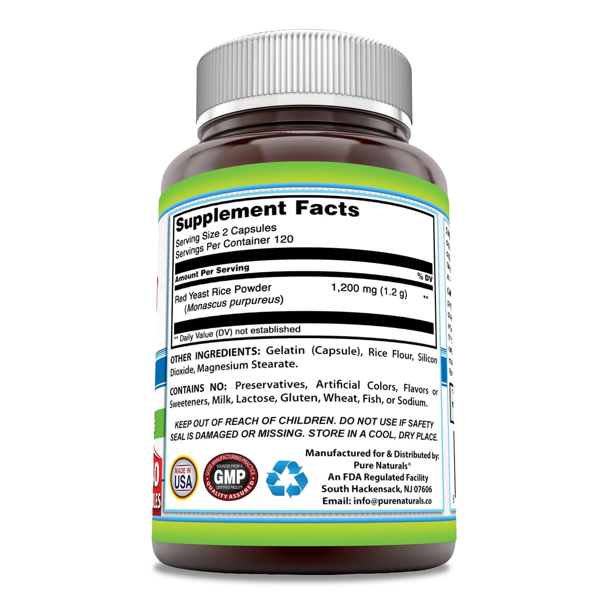 Red Yeast Rice 1200 Mg 240 Capsules Supplement A749
