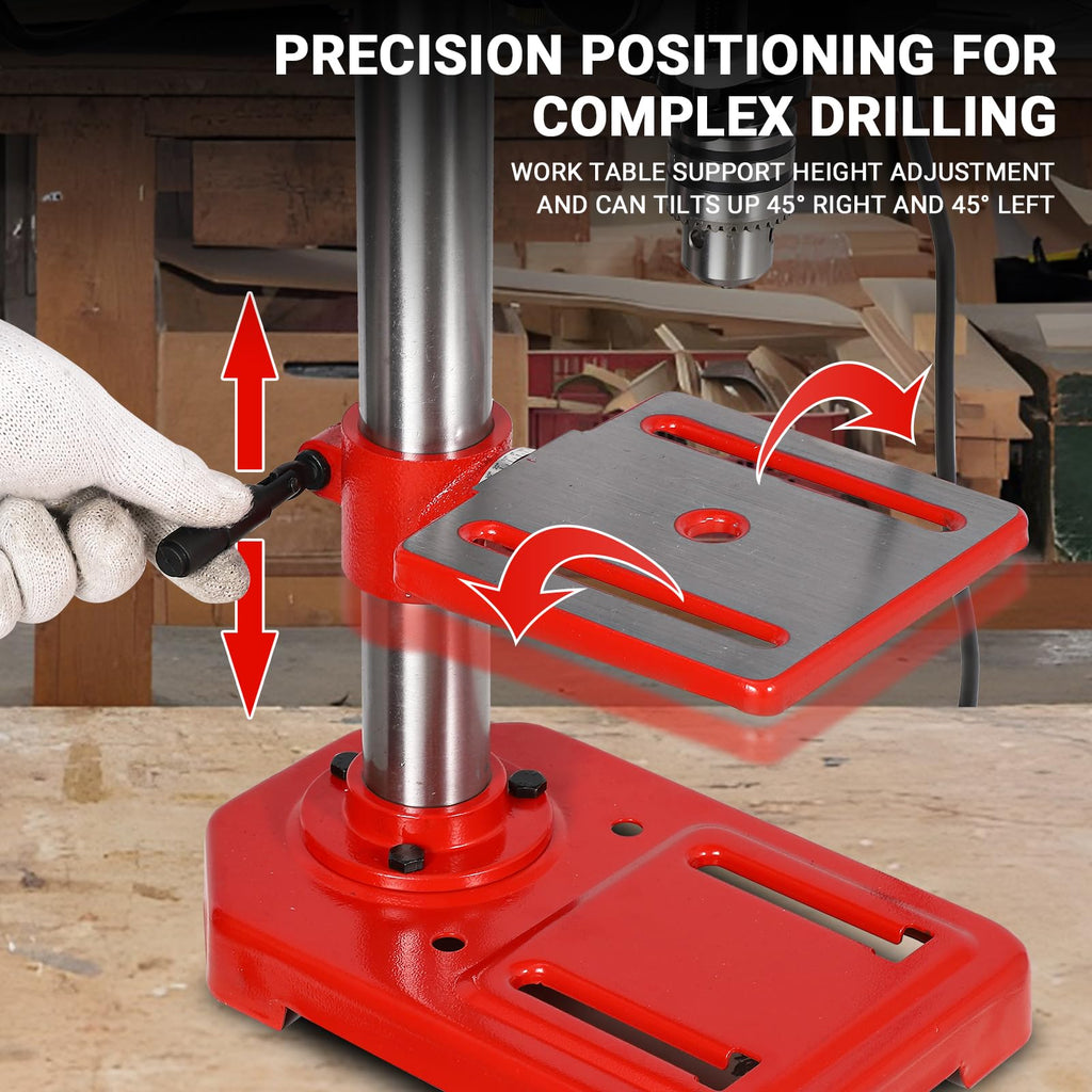 8" Benchtop Drill Press with 5 Adjustable Speeds and Tilting Worktable Z2797