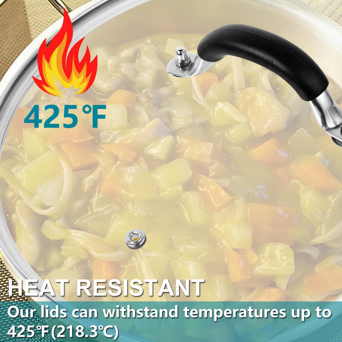 10.25 Inch Tempered Glass Lid with Steam Vent N3647
