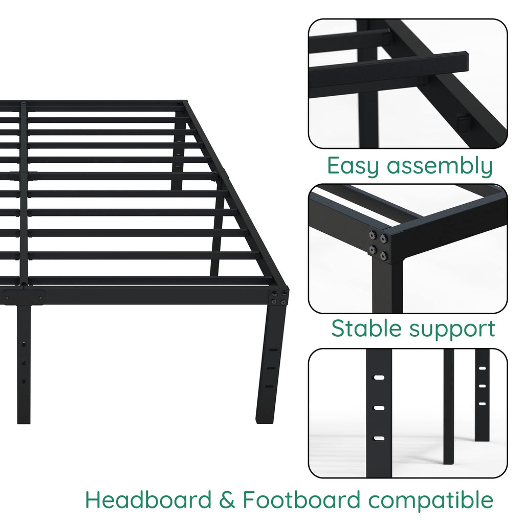 18 Inch High Queen Size Bed Frame with Storage A728018