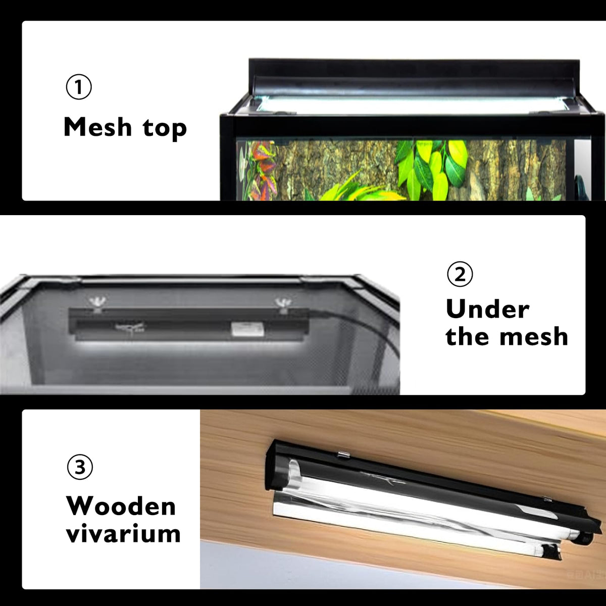 15W T5 HO UVB Terrarium Hood with Detachable Curved Reflector Q844