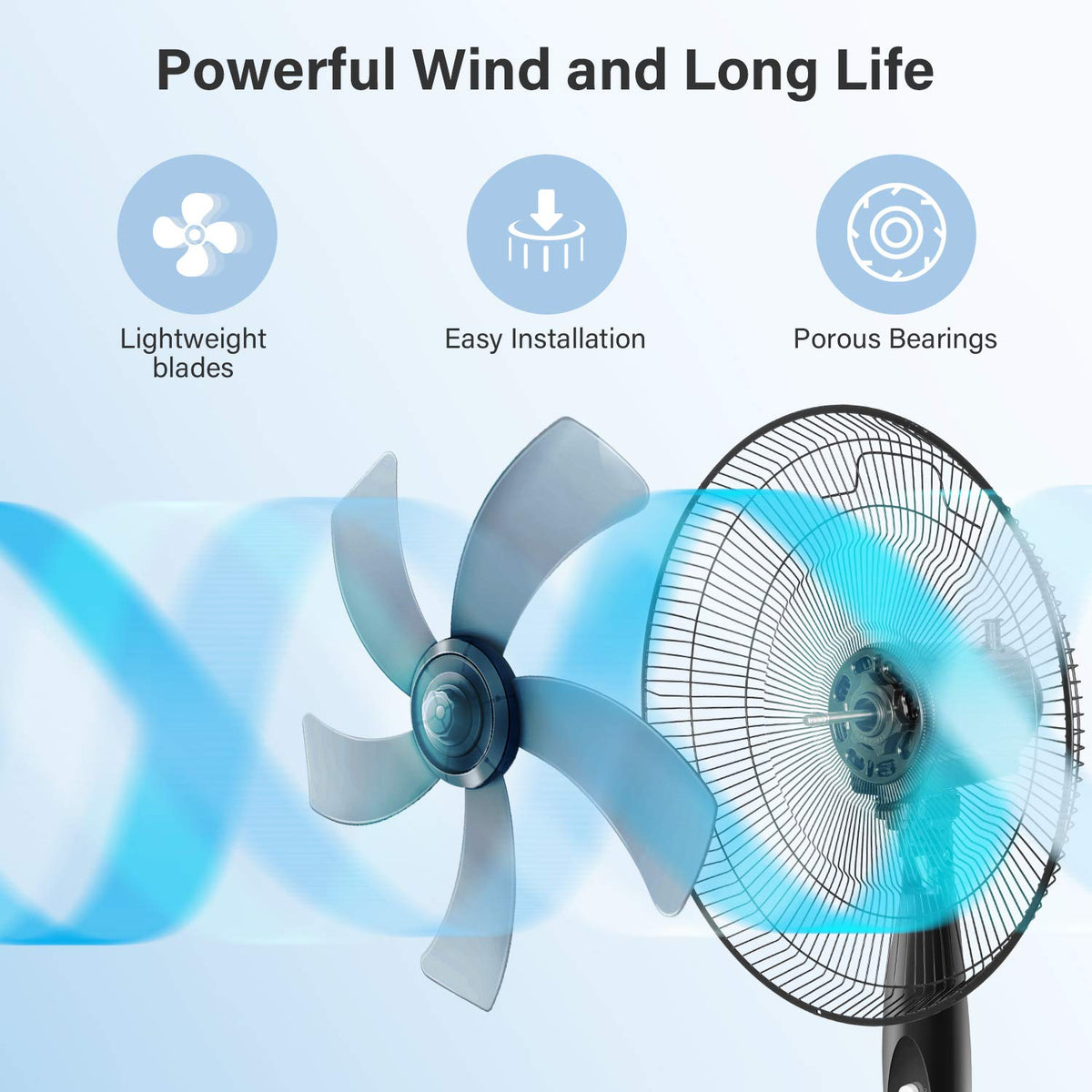 16″ 3 Speed Oscillating Pedestal Stand Fan, Black N69981