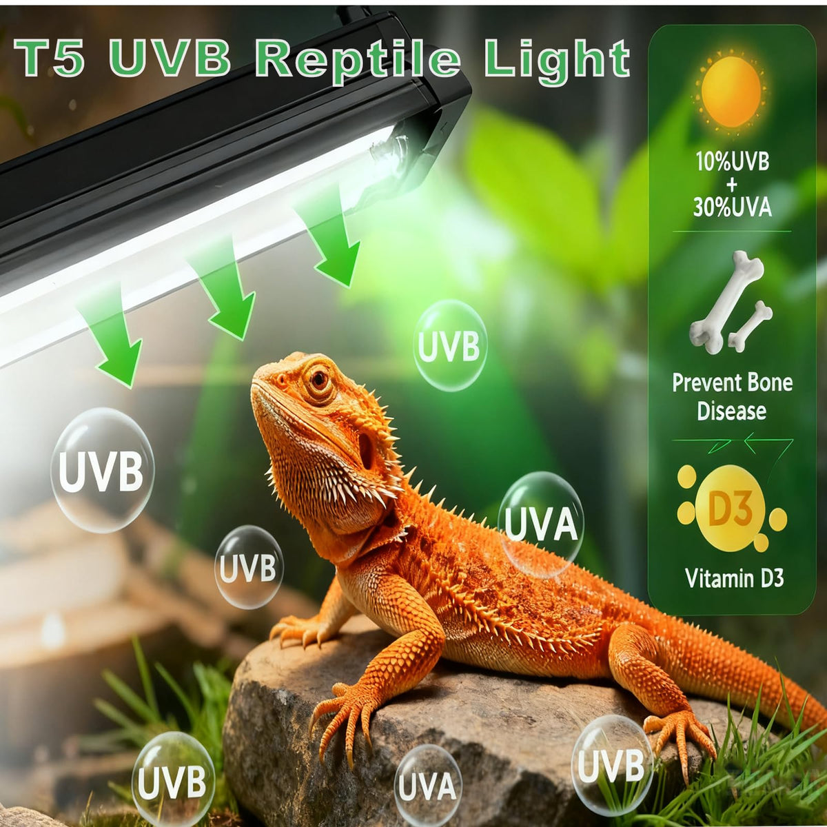 15W T5 HO UVB Terrarium Hood with Detachable Curved Reflector Q844