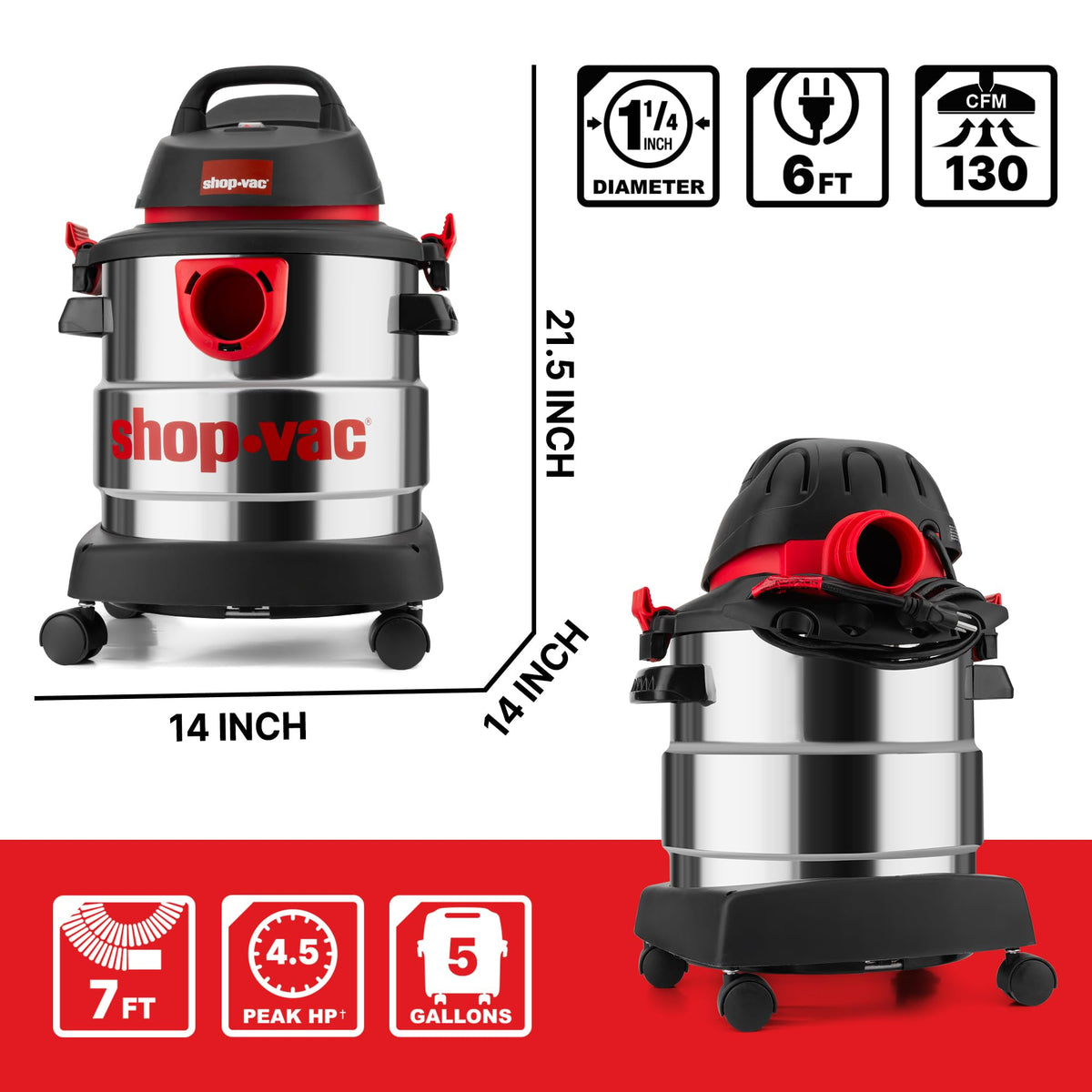 5 Gallon Wet/Dry Vacuum with Blower W6828