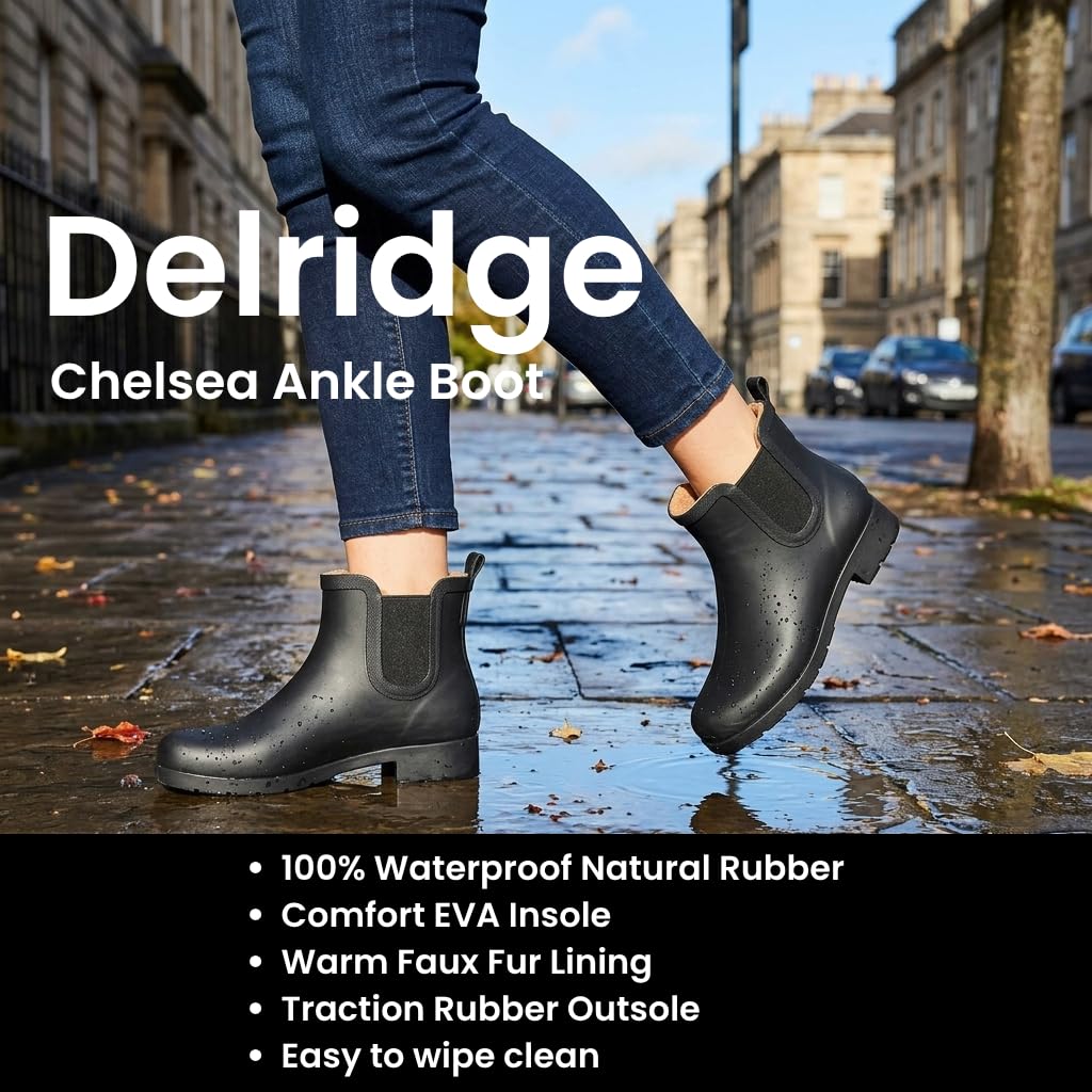 Waterproof Faux Fur Chelsea Rain Boot O996451