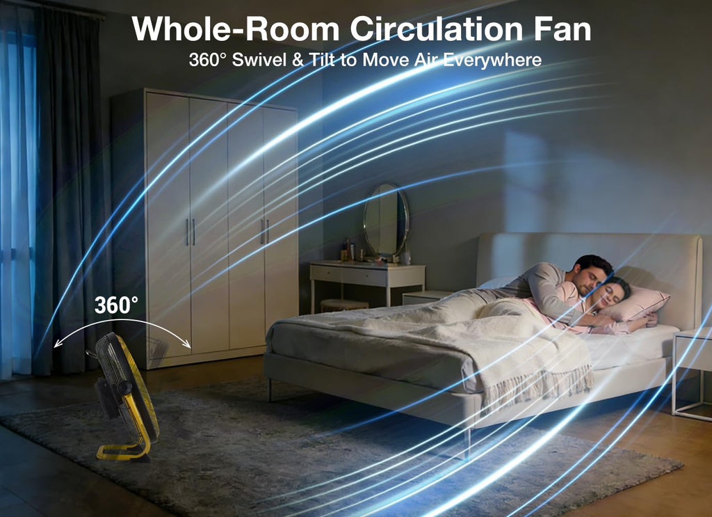 16" Portable Battery Operated Metal Floor Fan V527
