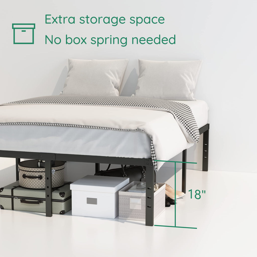 18 Inch High Queen Size Bed Frame with Storage A728018