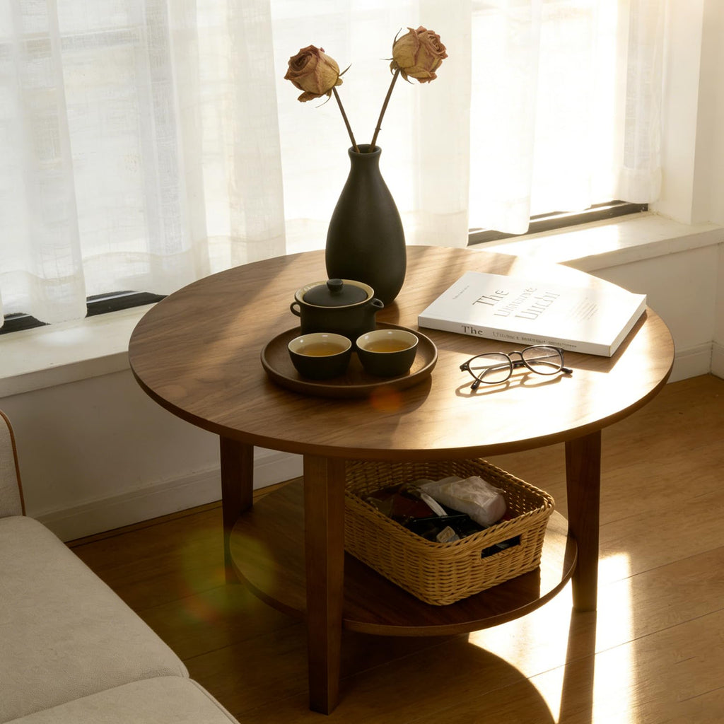2-Tier Round Wood Coffee Table D6557