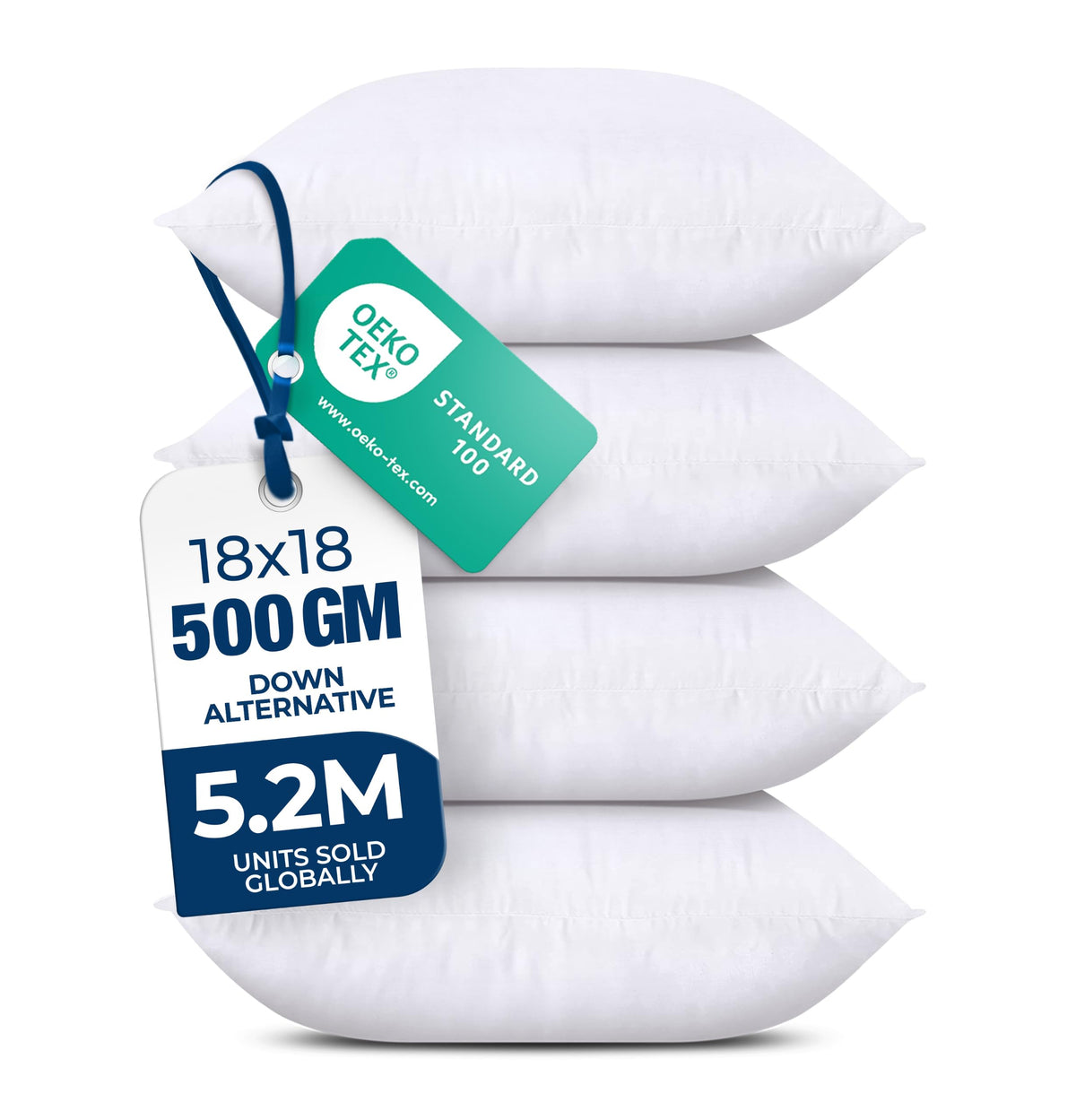 18x18 Decorative Pillow Inserts Set of 4 O502