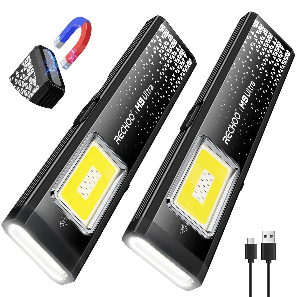 Flat EDC Rechargeable Flashlight with Magnetic Base & Clip H663