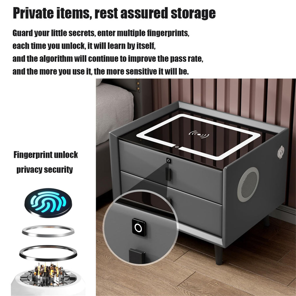 Pink 3 Drawer LED Nightstand with Wireless Charging X218112