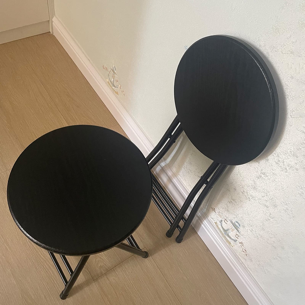 Folding Stool Round Wooden Board Q42283