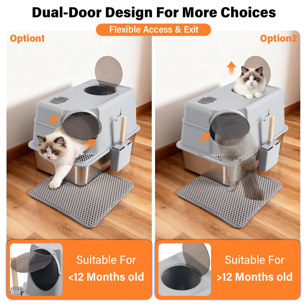 Stainless Steel Extra Large Enclosed Cat Litter Box C25264