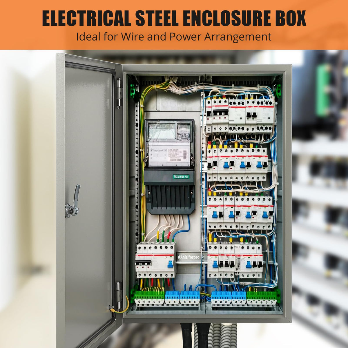 24" x 16" x 10" Waterproof Stainless Steel Electrical Enclosure Box with Lock S255676