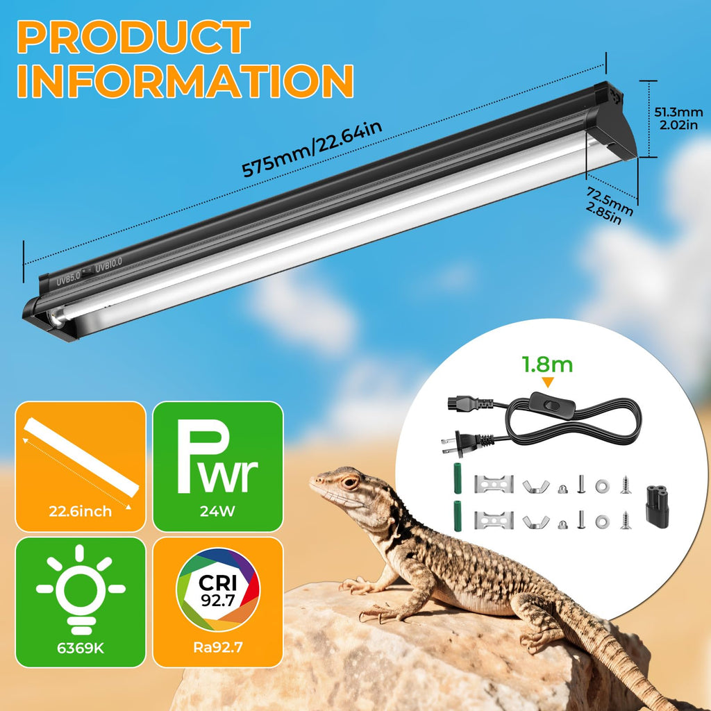 22'' 24W T5 UVB Reptile Light Combo Kit I675100