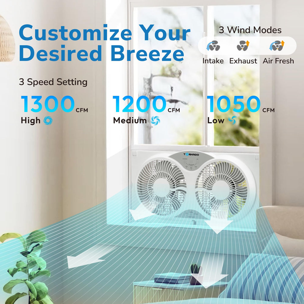 9 Inch 3-Speed White Window Fan X657