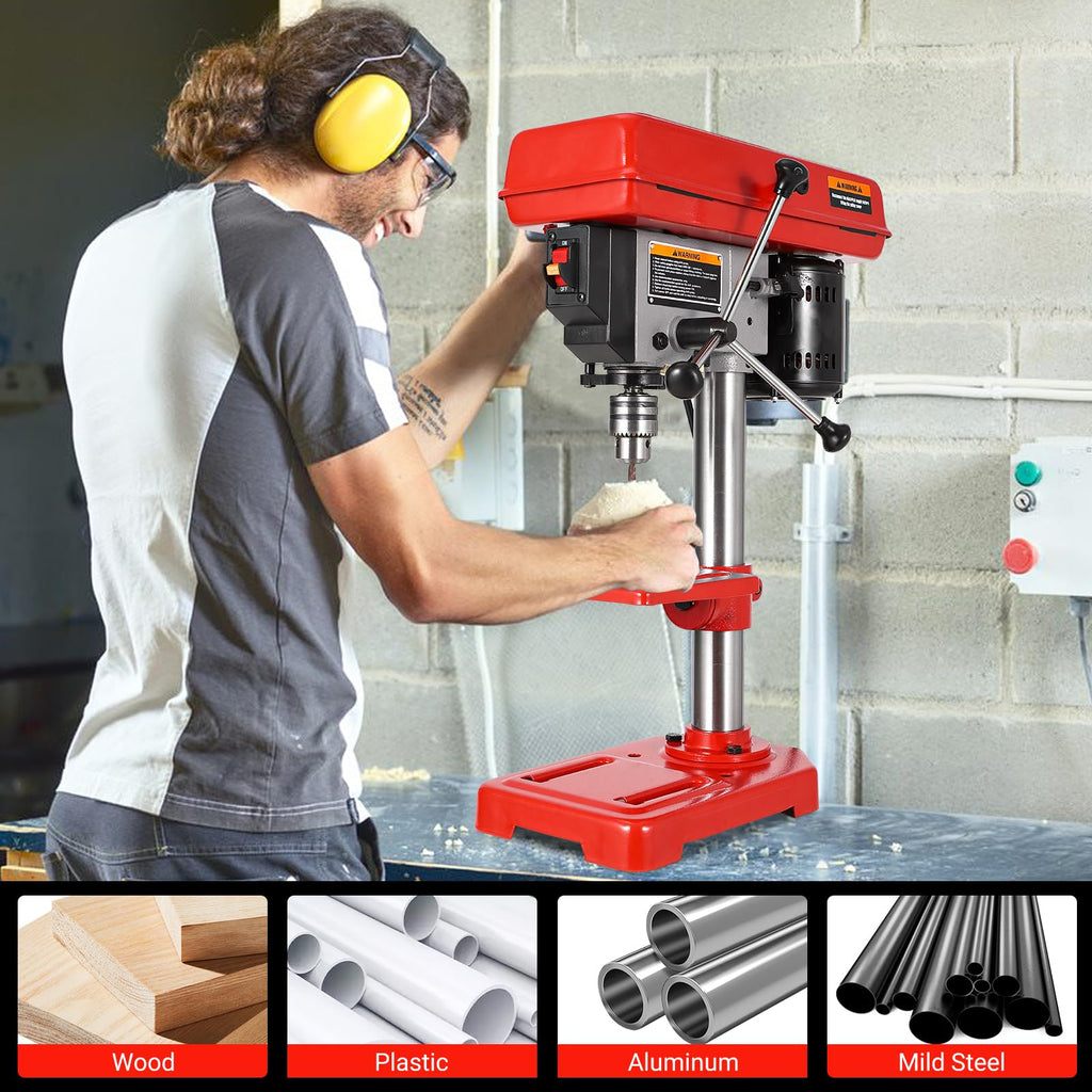 8" Benchtop Drill Press with 5 Adjustable Speeds and Tilting Worktable Z2797